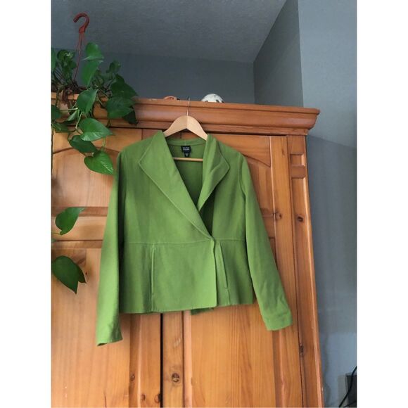 Eileen Fisher Wool Cashmere Blend Jacket Women’s XS Lime Green - Picture 2 of 15